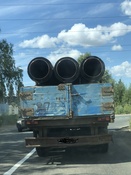 Доставка трубы 570/710 в изоляции ППУ-ПЭ на объект Заказчика в Ленинградской области.